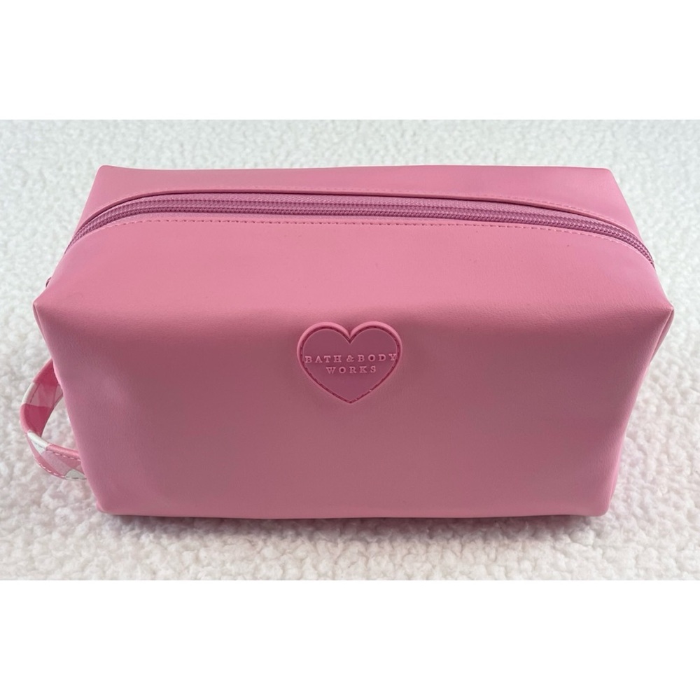 (NWT) BATH & BODY WORKS • 3-Piece Pink/White Faux Leather Cosmetic Travel Set - Picture 9 of 15